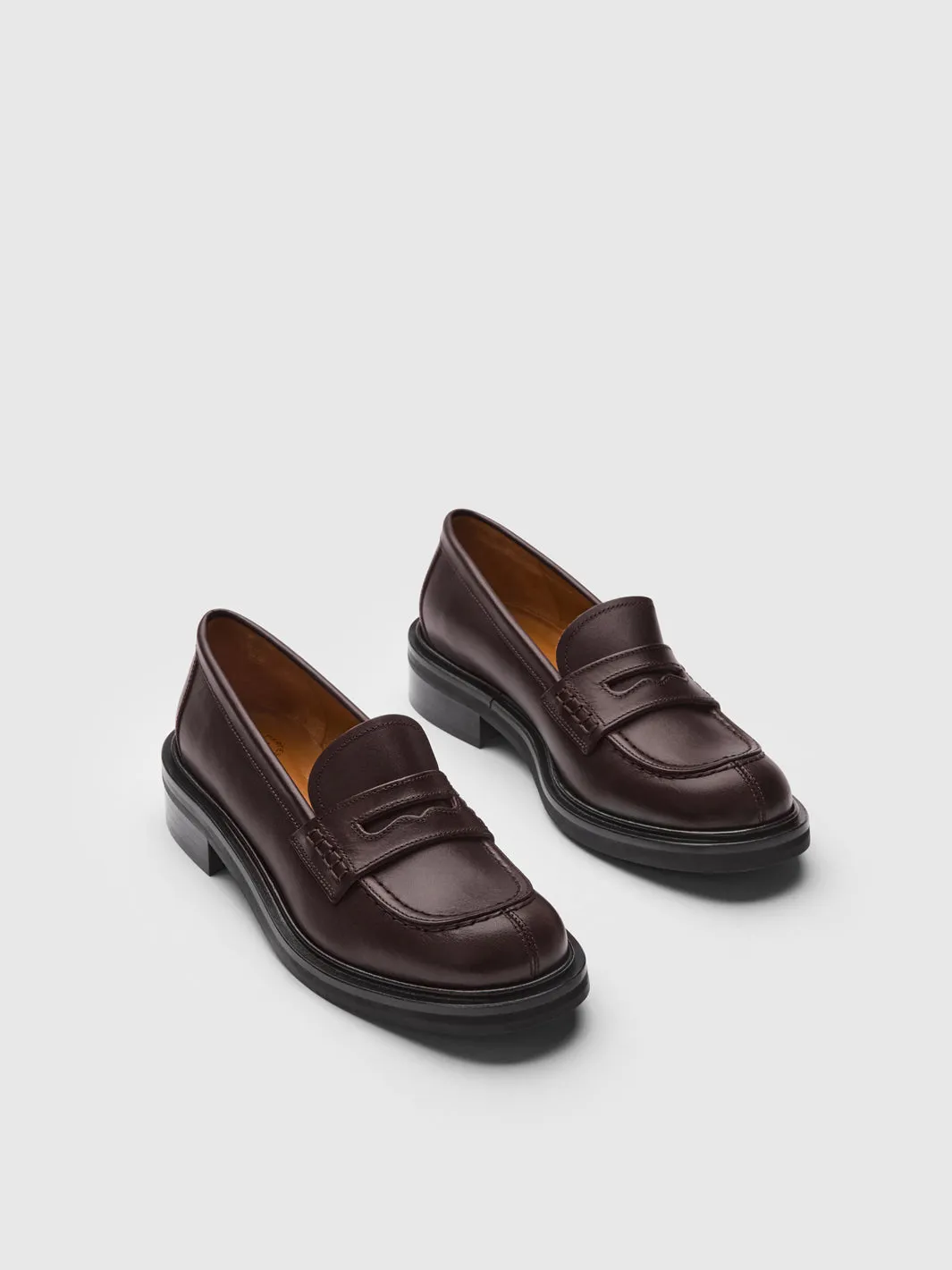 Albaredo Walnut Leather Loafers