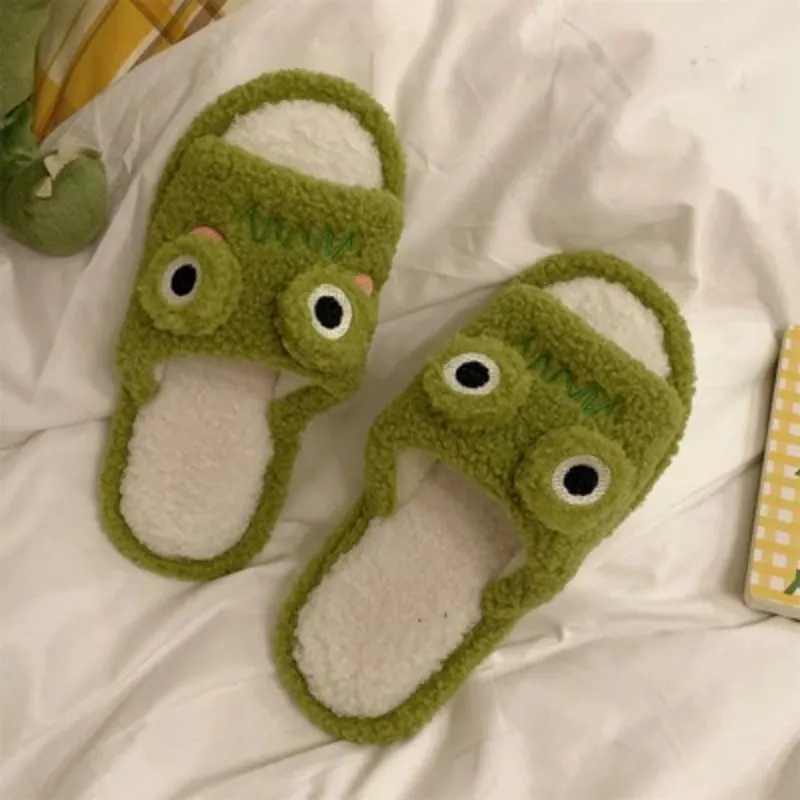 Animal Faces Fluffy Slippers