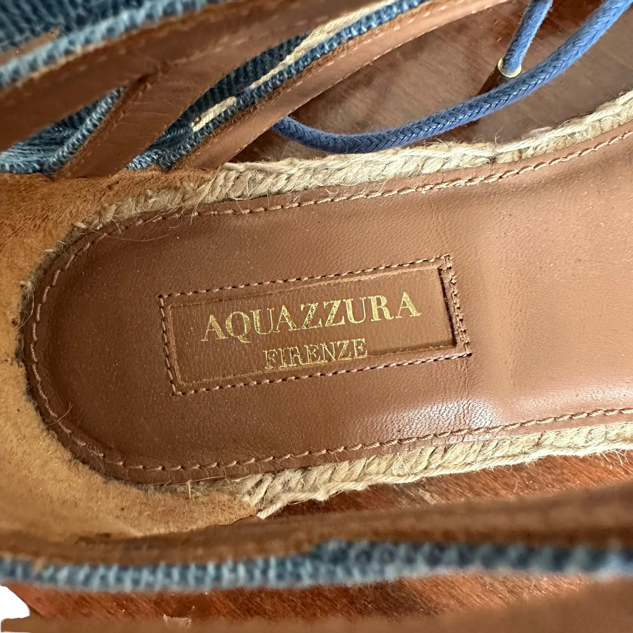 Aquazzura Blue Denim Espadrilles