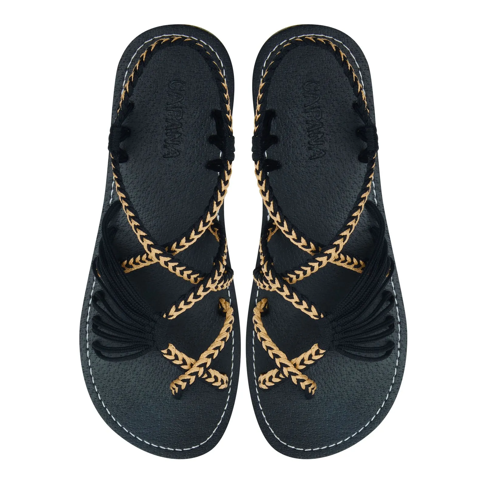 Banyan - Golden Black Rope Sandals
