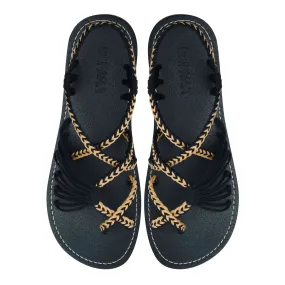 Banyan - Golden Black Rope Sandals