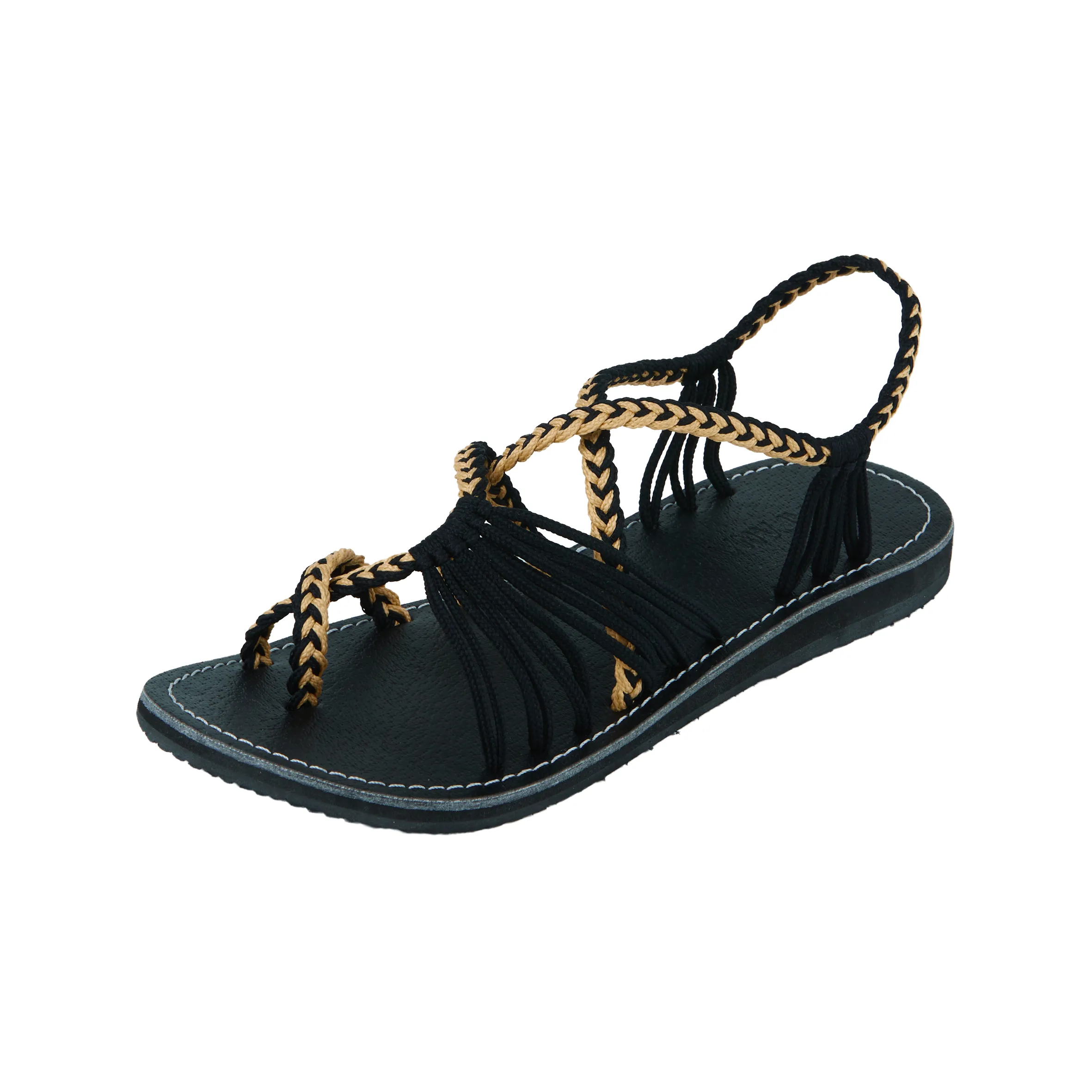 Banyan - Golden Black Rope Sandals