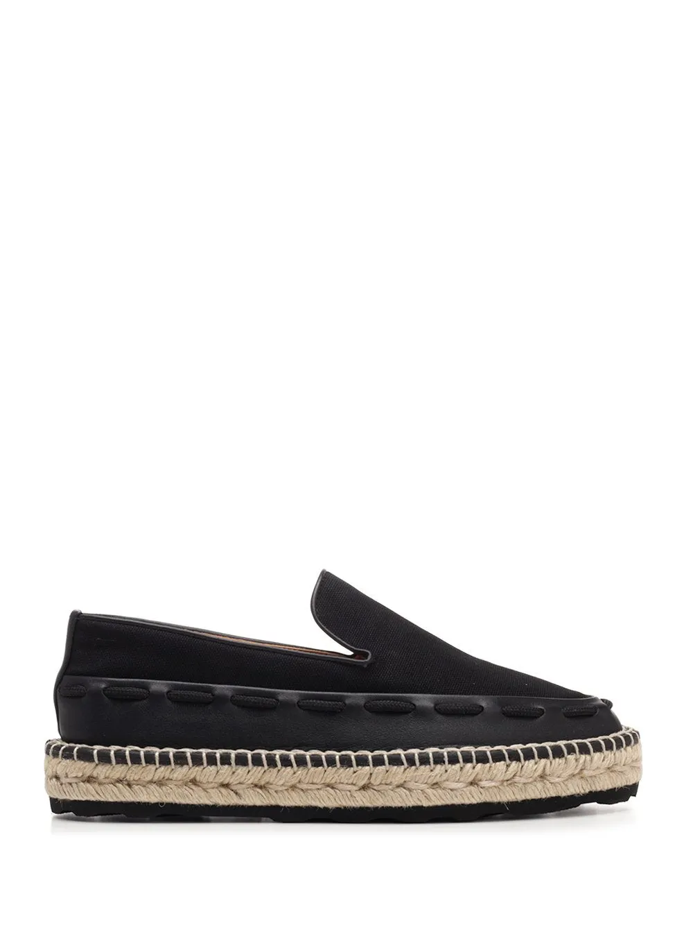 Bottega Veneta Stitch Detail Slip On Lace Platform Espadrilles