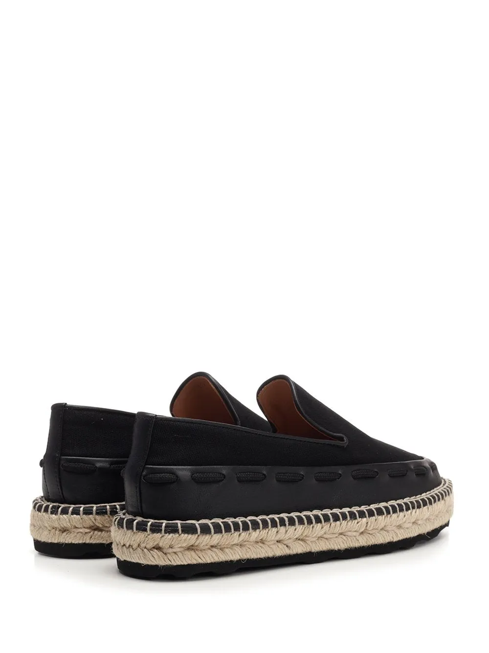 Bottega Veneta Stitch Detail Slip On Lace Platform Espadrilles