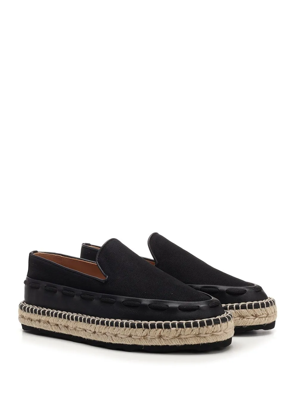 Bottega Veneta Stitch Detail Slip On Lace Platform Espadrilles