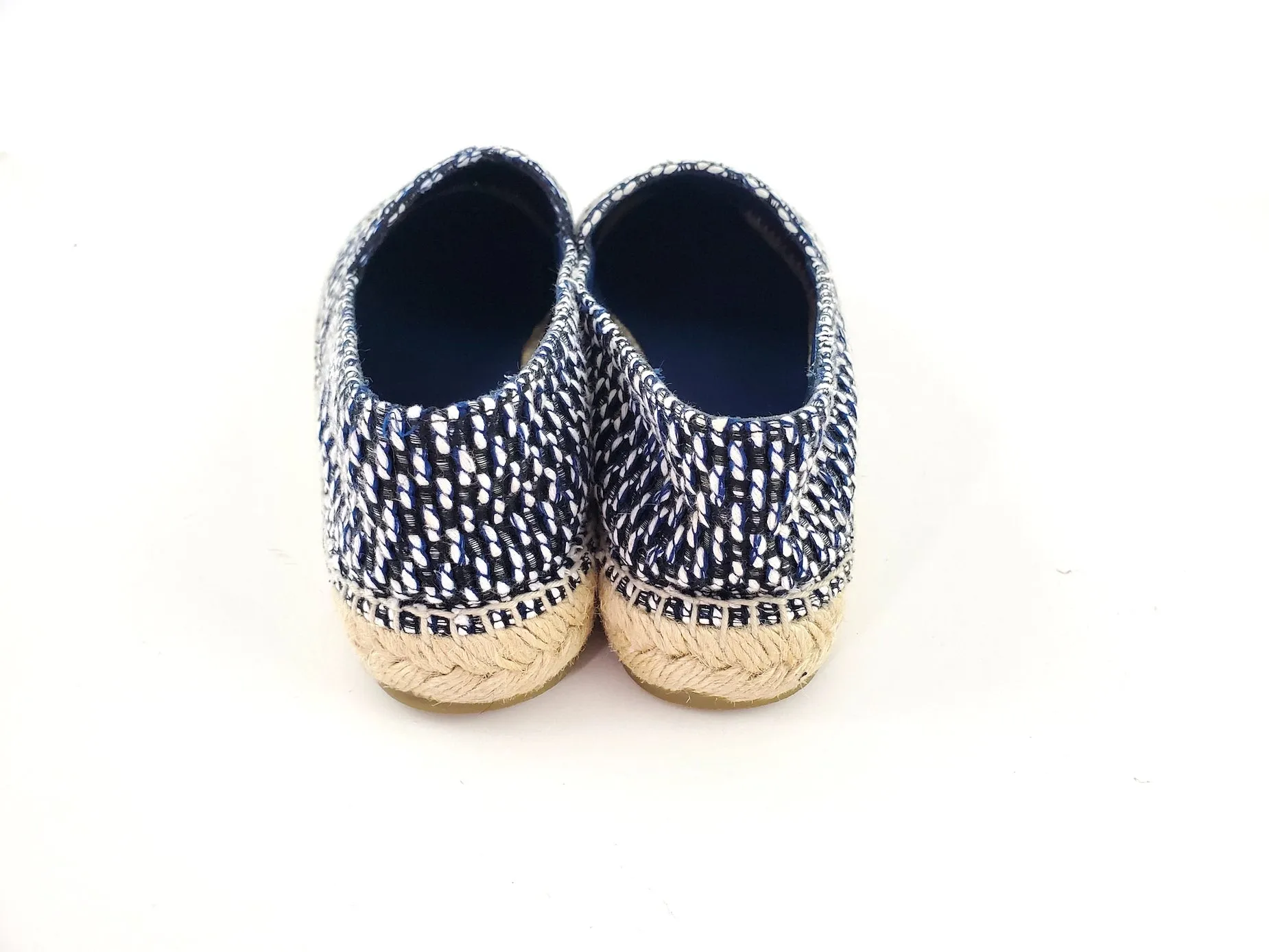 CHANEL 19C Black White Tweed Espadrilles Flats 41