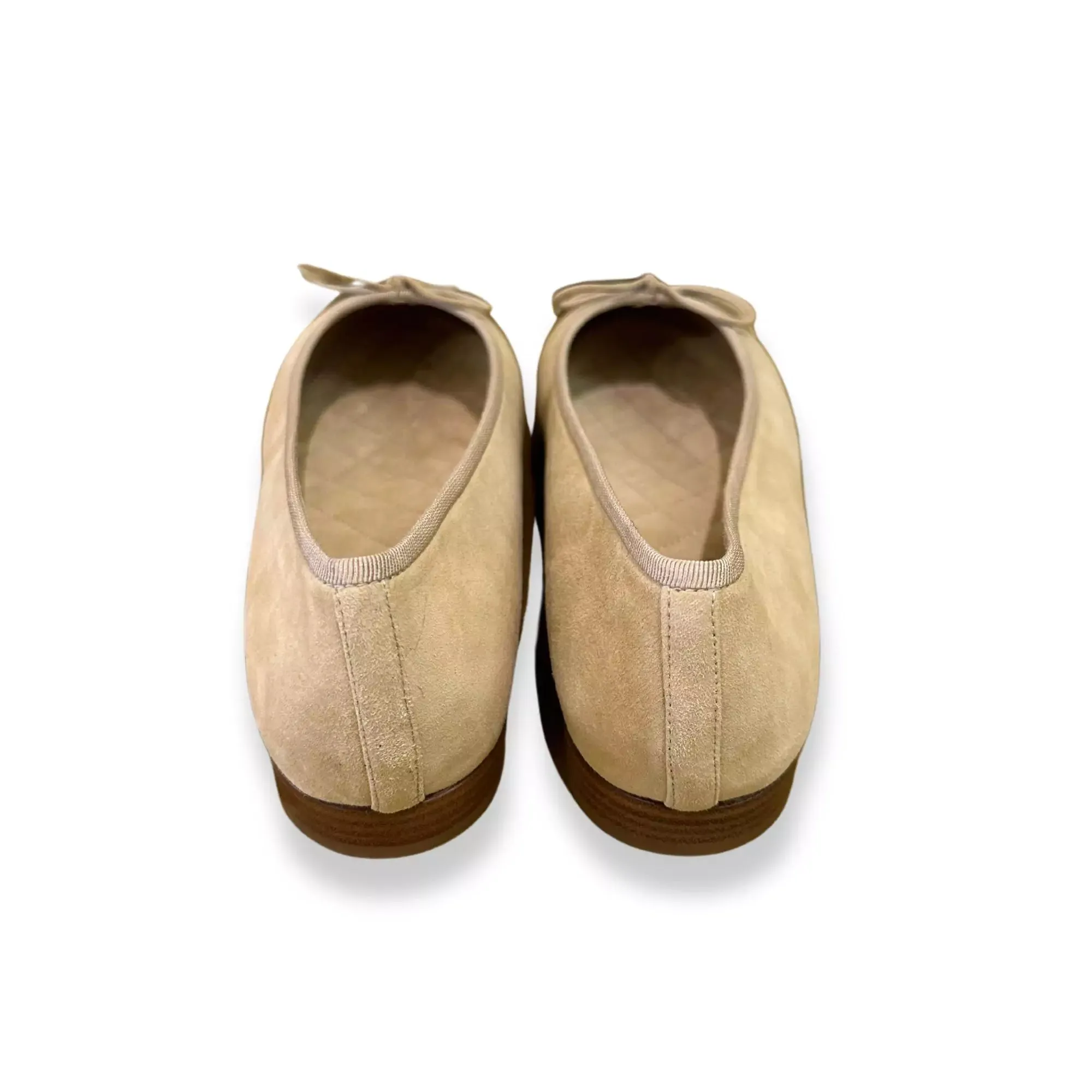 CHANEL BEIGE SUEDE LEATHER BALLET FLATS