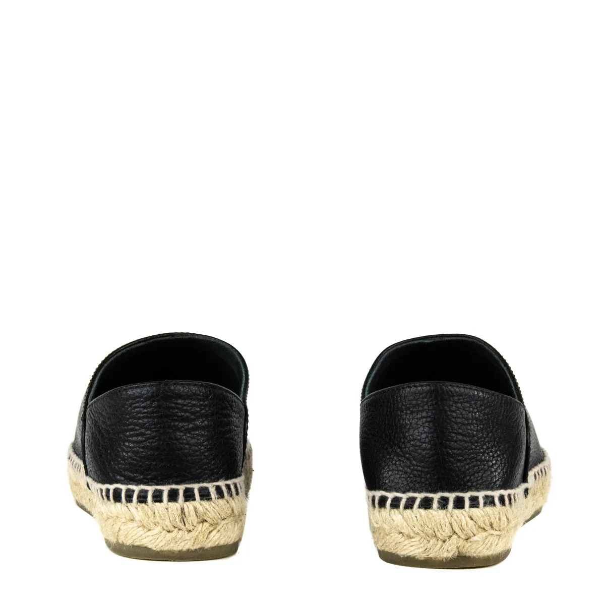 Chanel Black Leather Cap Toe Espadrilles Size US 6 | EU 36