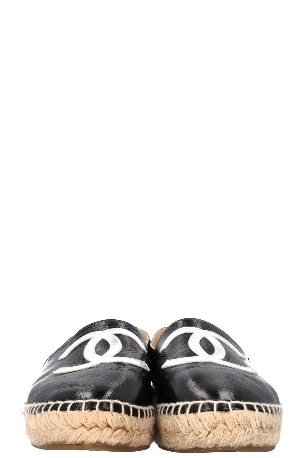 CHANEL CC Espadrilles Leather Black