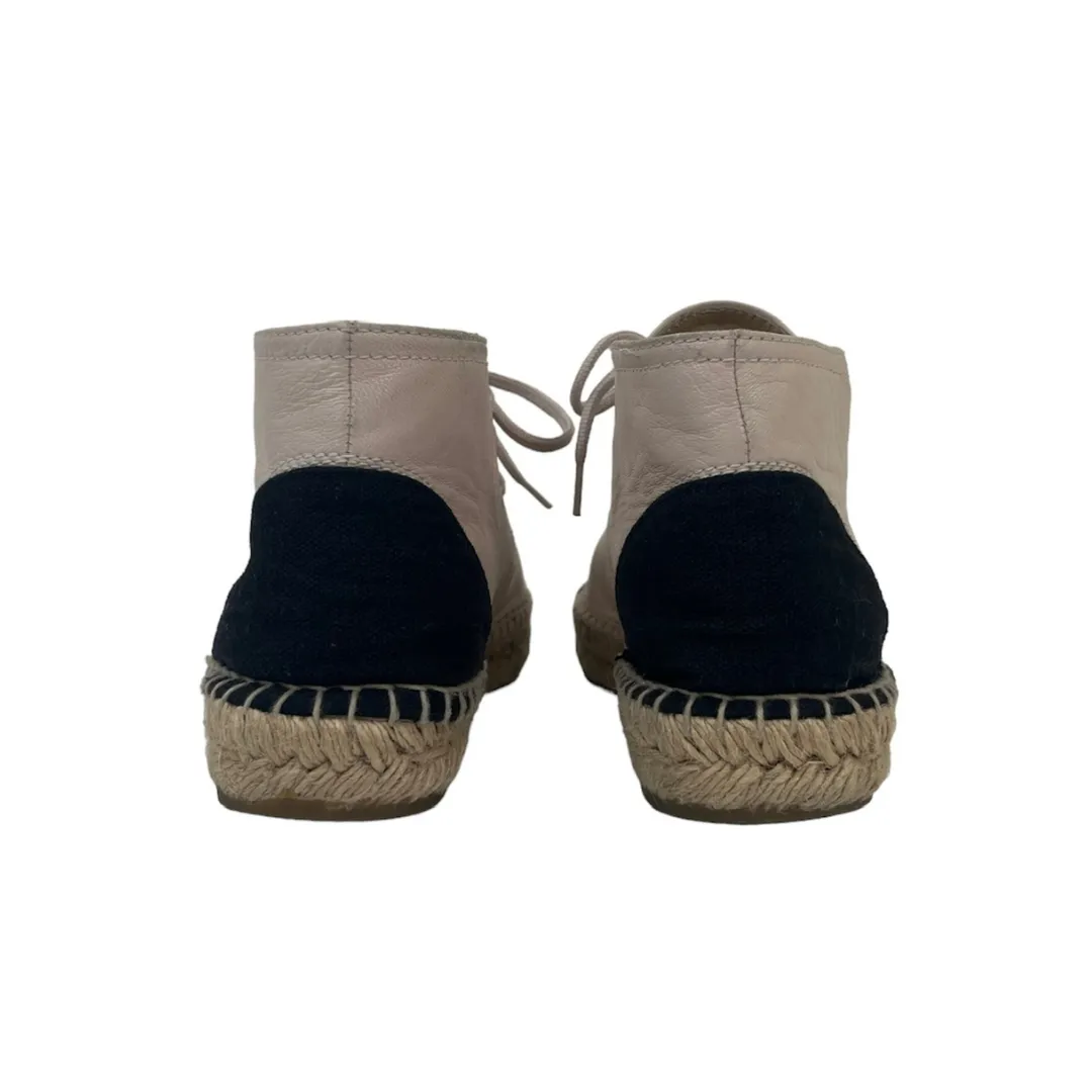 Chanel Interlocking CC Logo Leather Espadrilles (Size 37)
