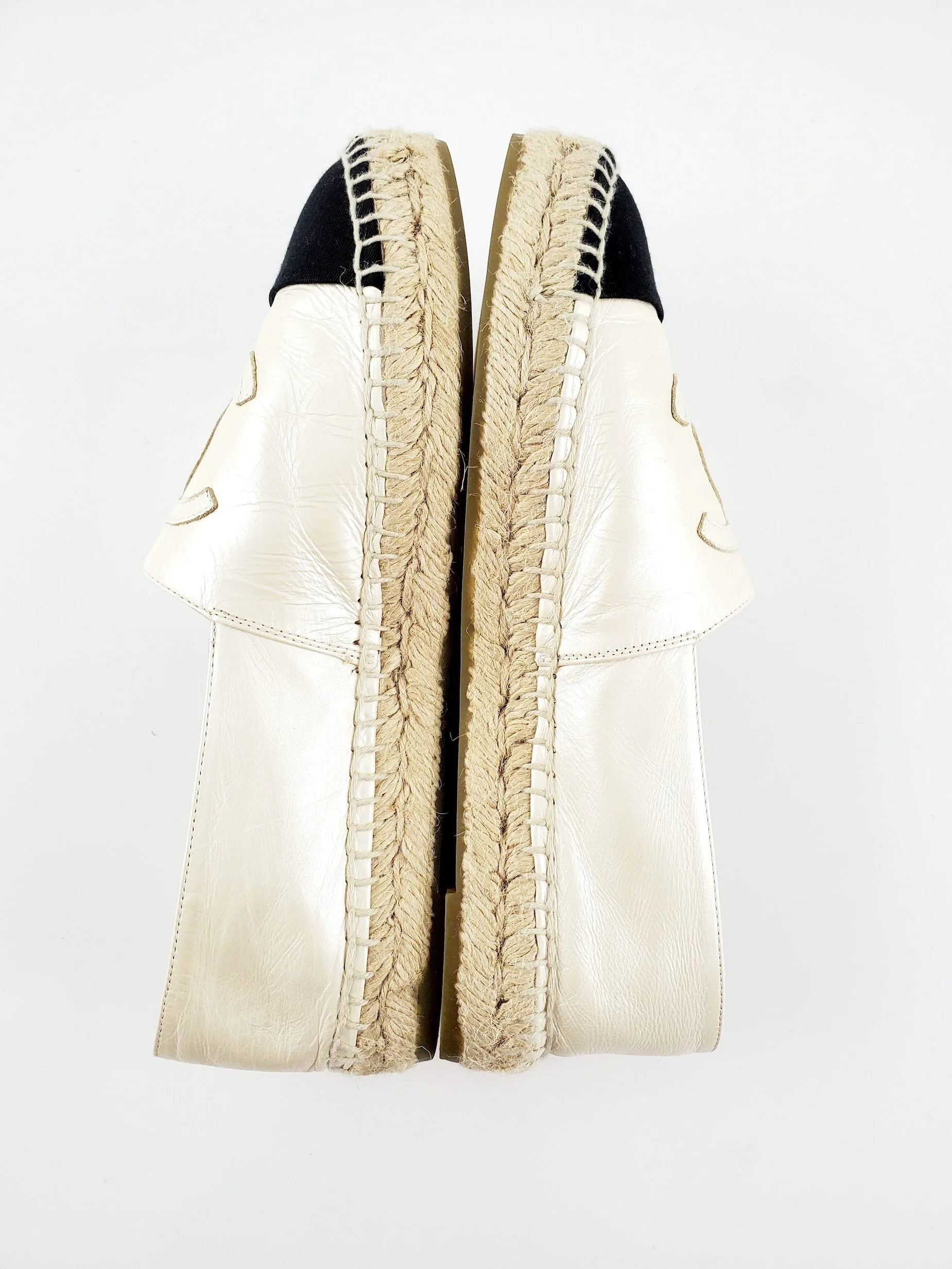 CHANEL Lambskin CC Espadrilles 38