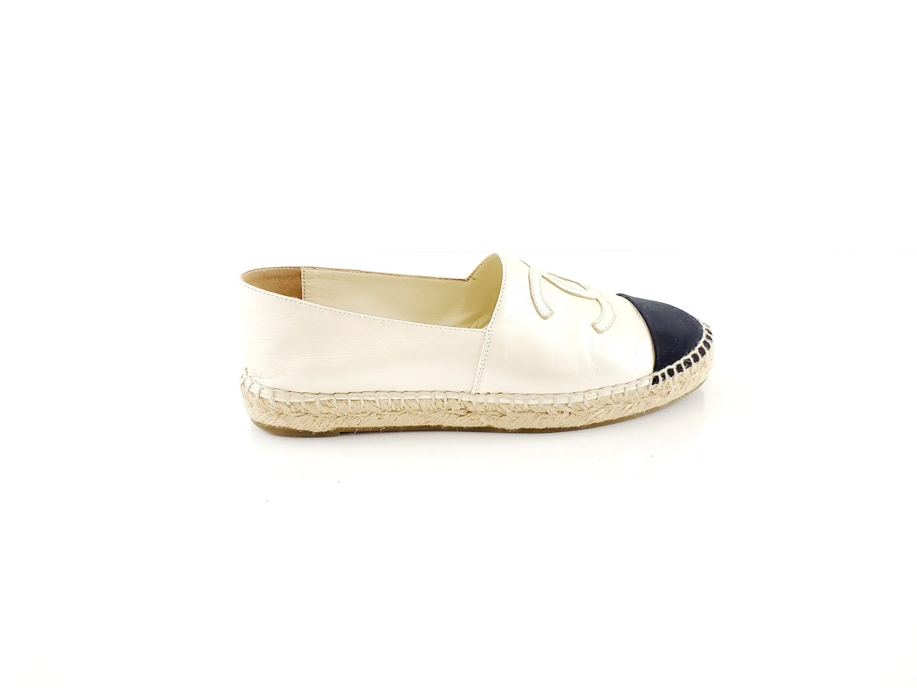 CHANEL Lambskin CC Espadrilles 38