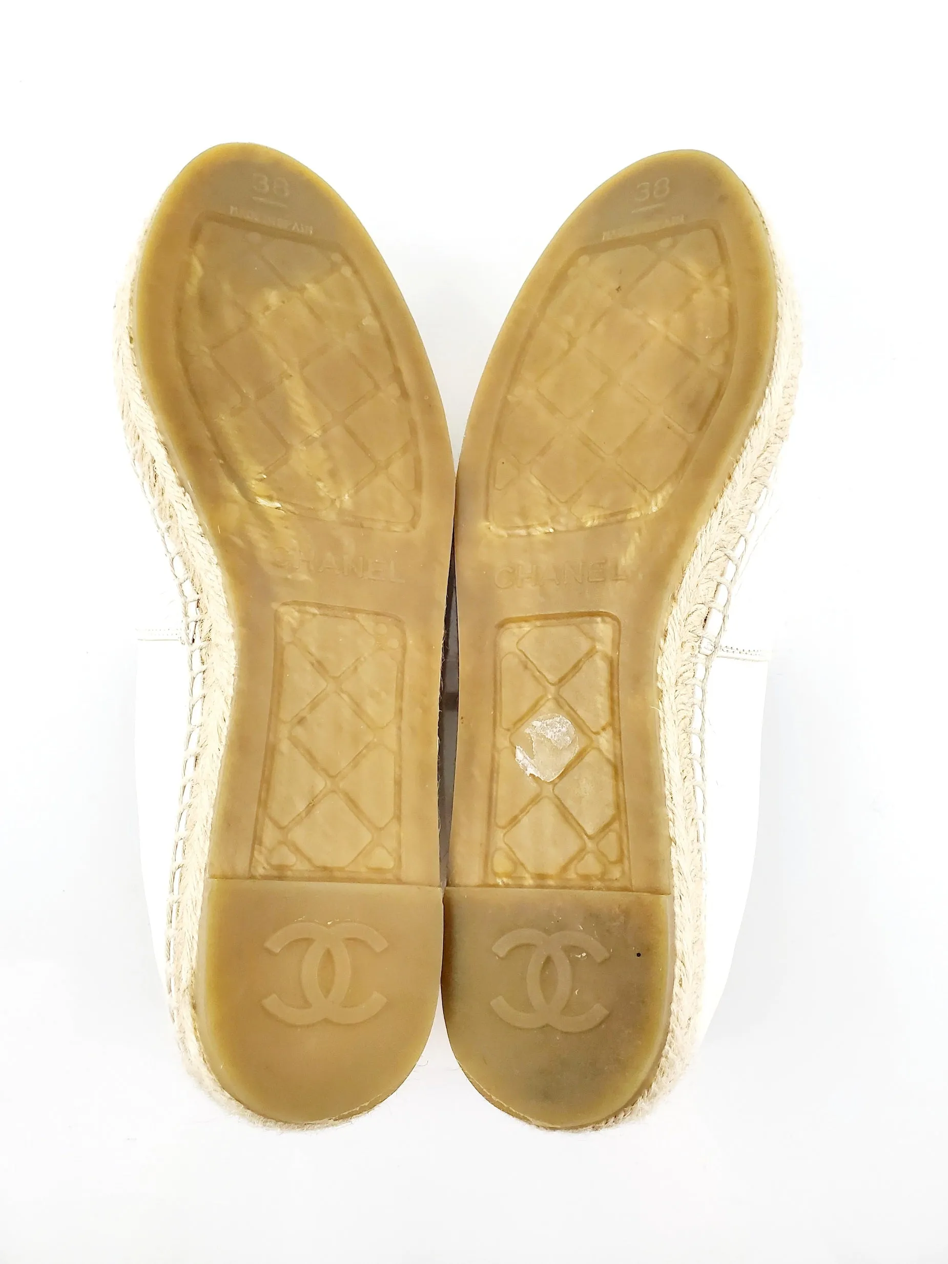 CHANEL Lambskin CC Espadrilles 38