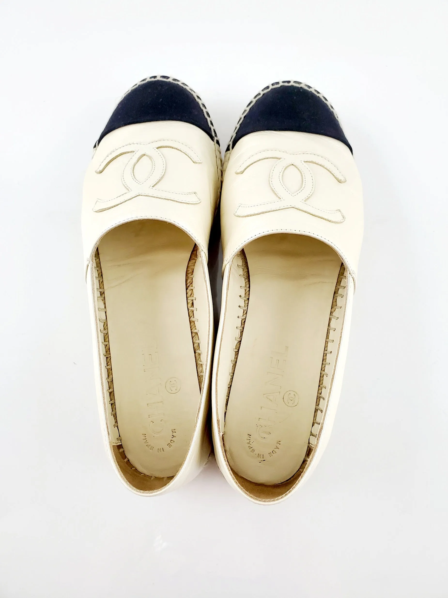 CHANEL Lambskin CC Espadrilles 38