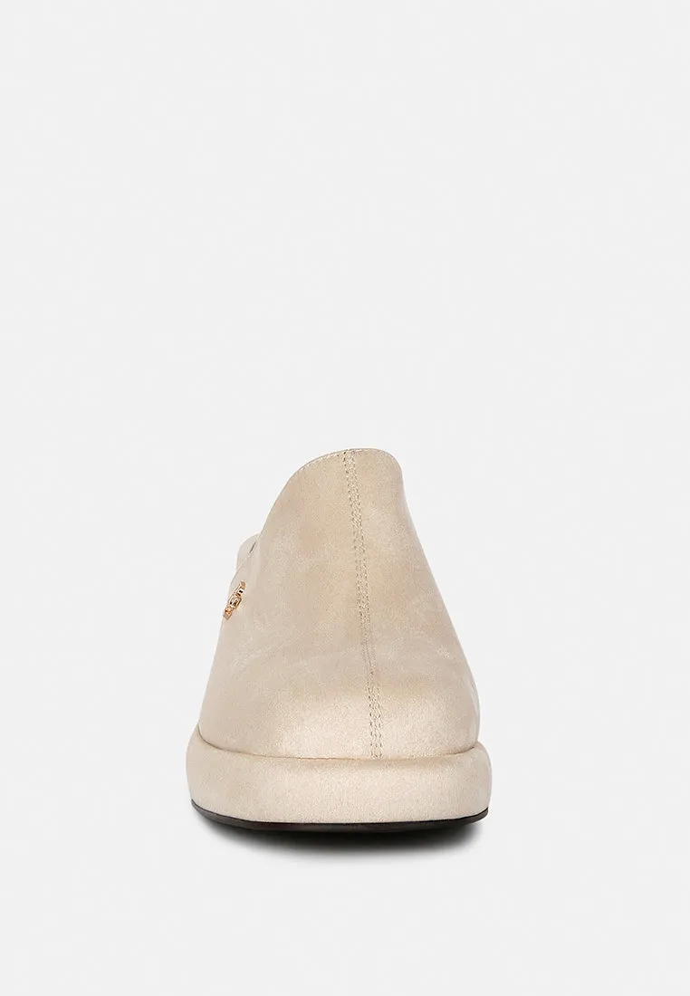 DELAUNAY Beige Suede Heeled Mule Sandals