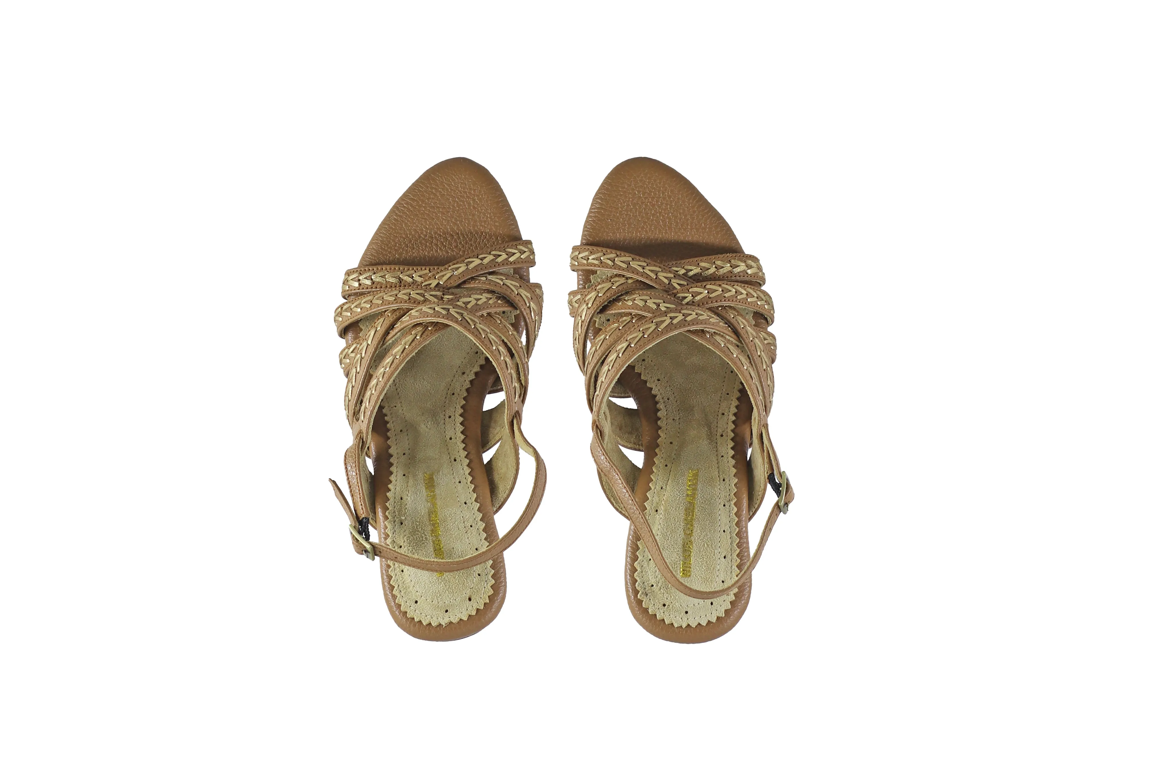 Ellok 80mm Wedges - Taupe BKK & Gold