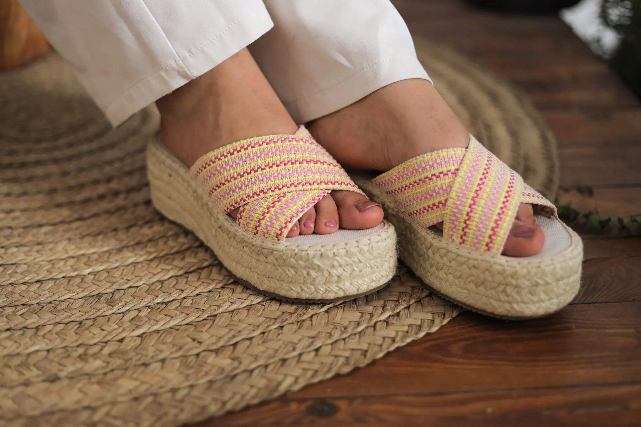 Espadrille Soles Criss Cross Wedges - Simon