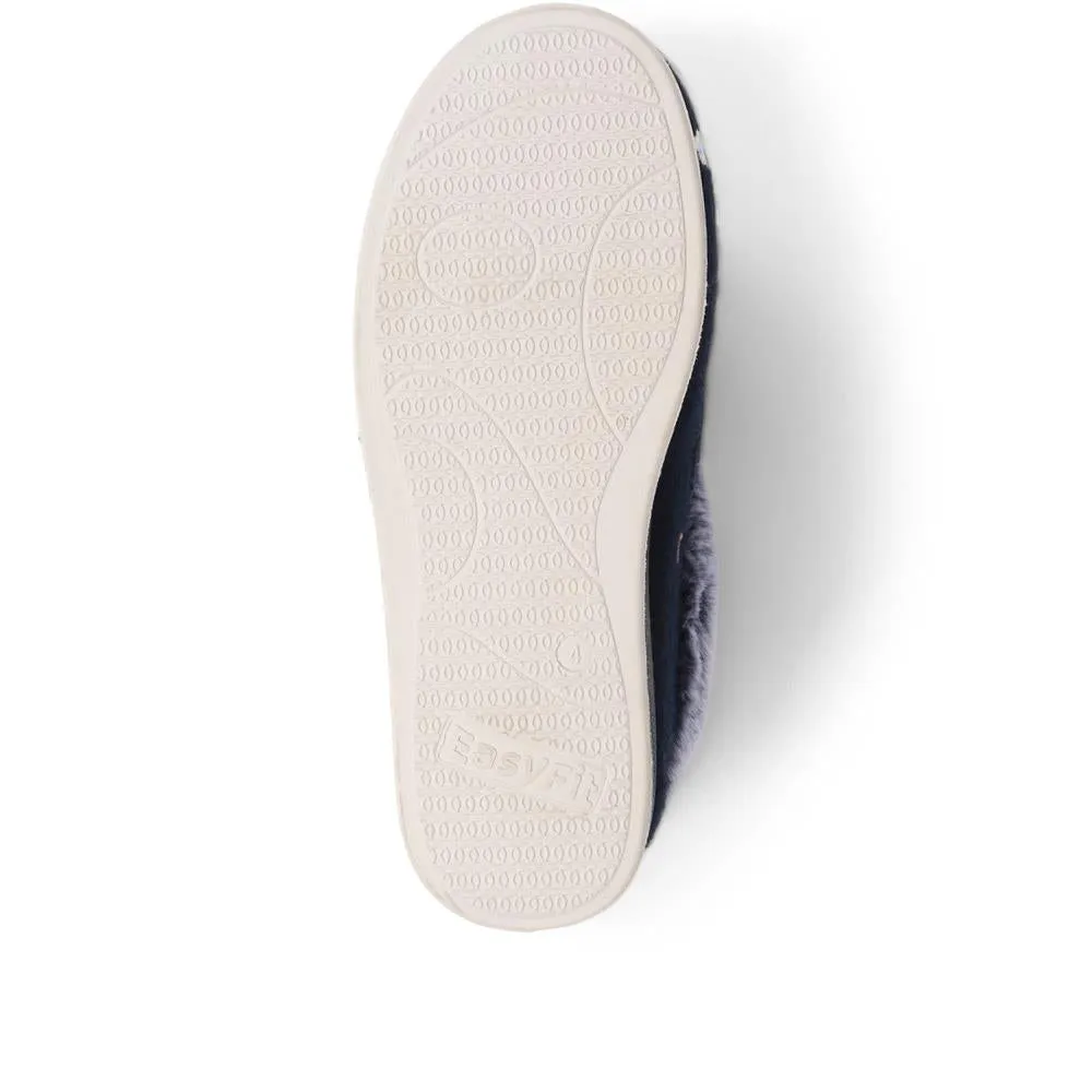 Extra-Wide Fit Faux-Fur Flower Slippers - LISBET / 324 143