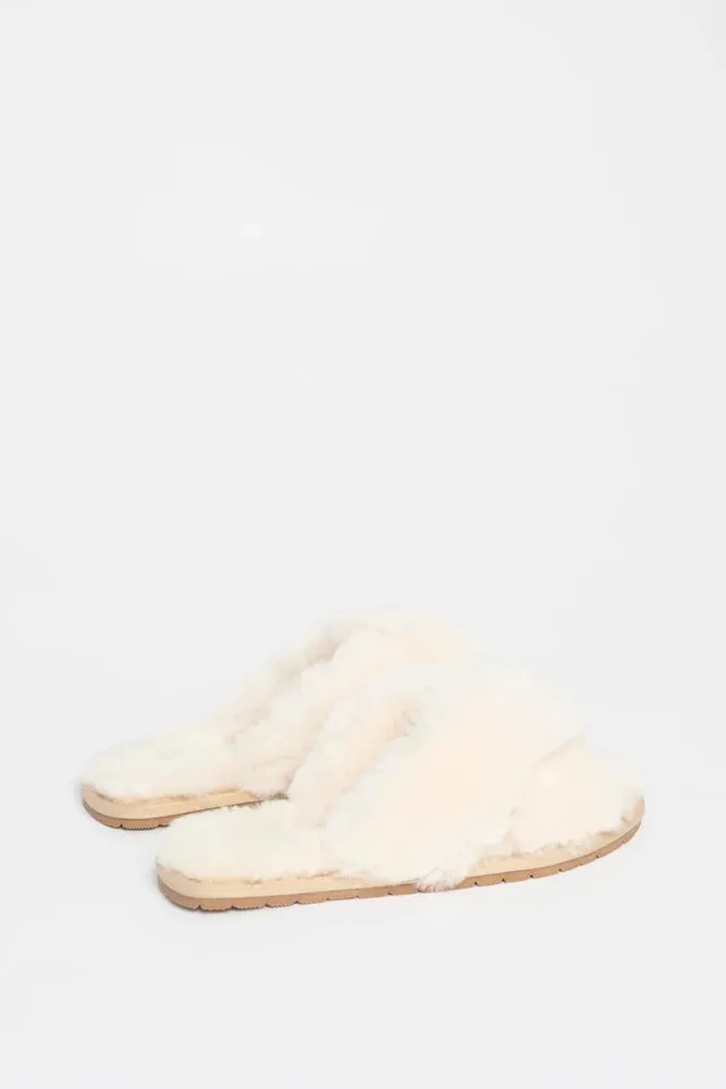 Fluffy Slipper - Cream