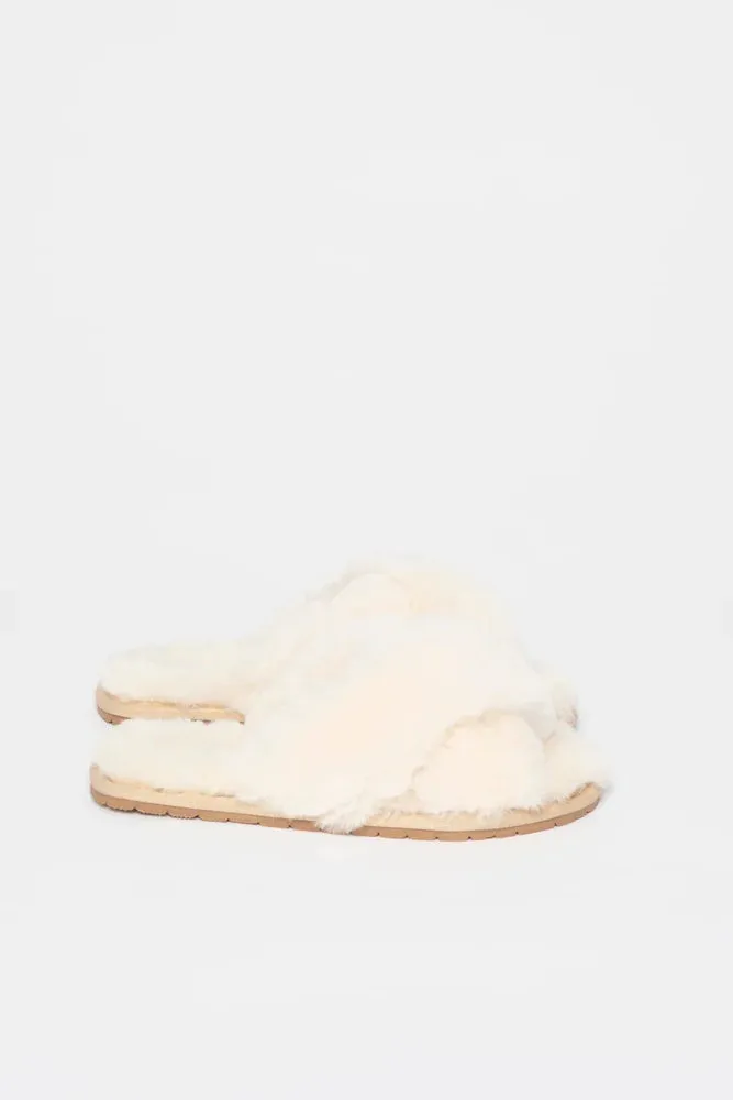 Fluffy Slipper - Cream