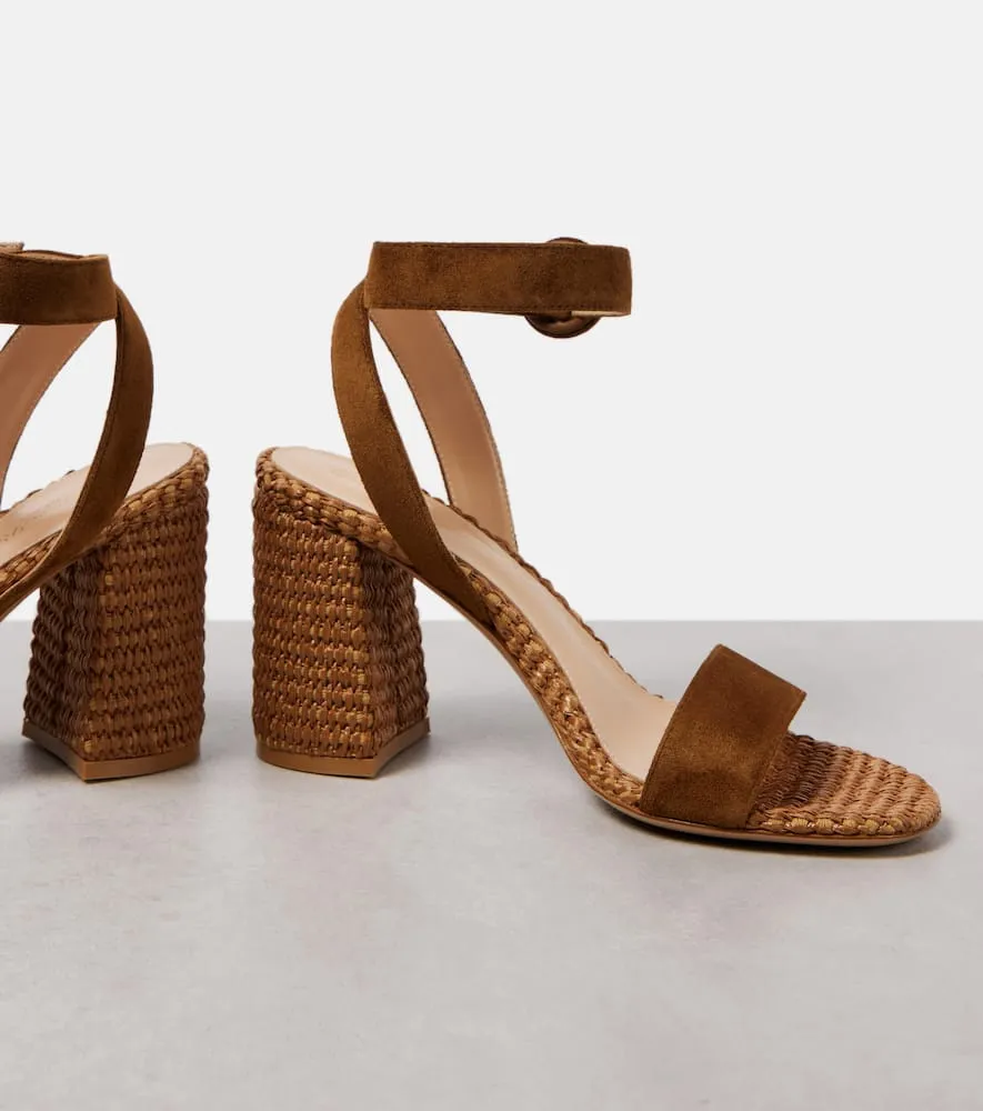 Gianvito Rossi Sue 85 suede-trimmed sandals