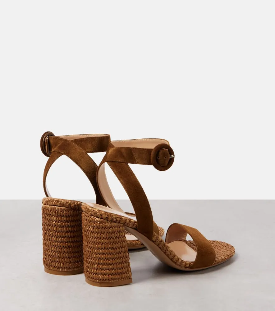 Gianvito Rossi Sue 85 suede-trimmed sandals