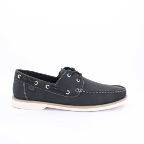 GROZER MENS BOAT SHOES-BLACK