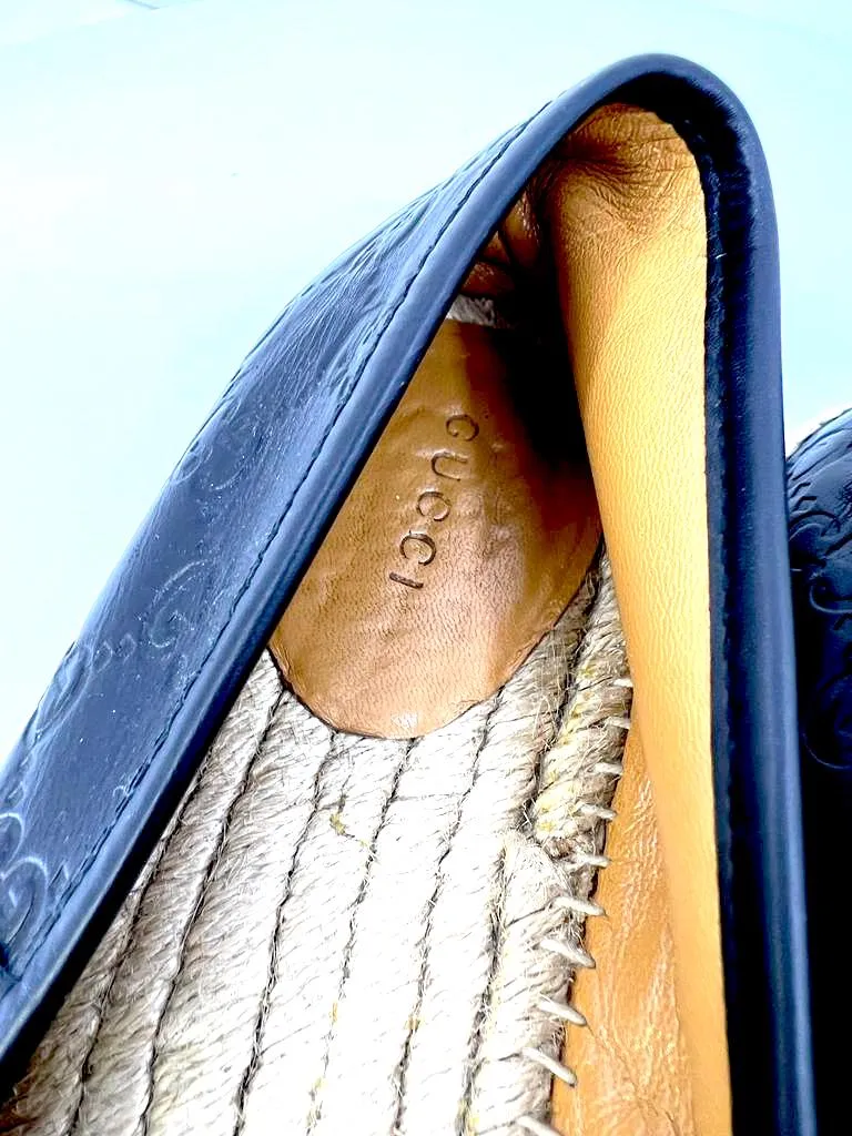 GUCCI GG MONOGRAM PILAR LEATHER ESPADRILLES