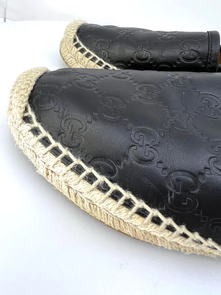 GUCCI GG MONOGRAM PILAR LEATHER ESPADRILLES