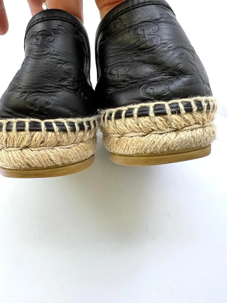 GUCCI GG MONOGRAM PILAR LEATHER ESPADRILLES
