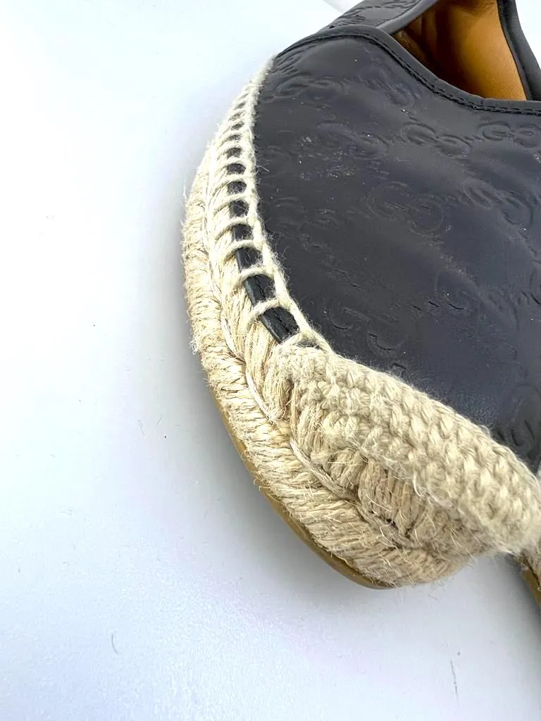 GUCCI GG MONOGRAM PILAR LEATHER ESPADRILLES