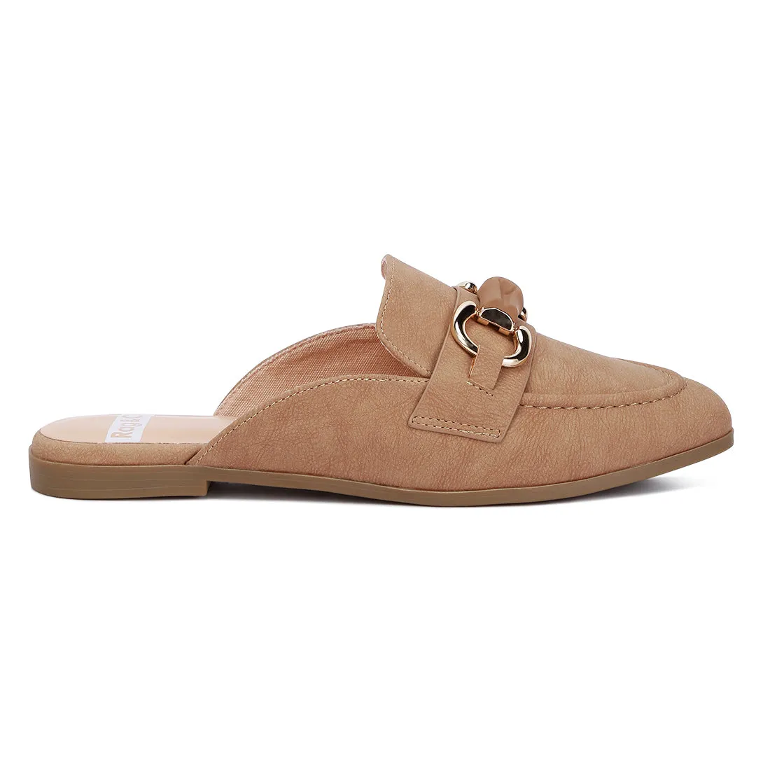 Horsebit Embellished Slip On Mules