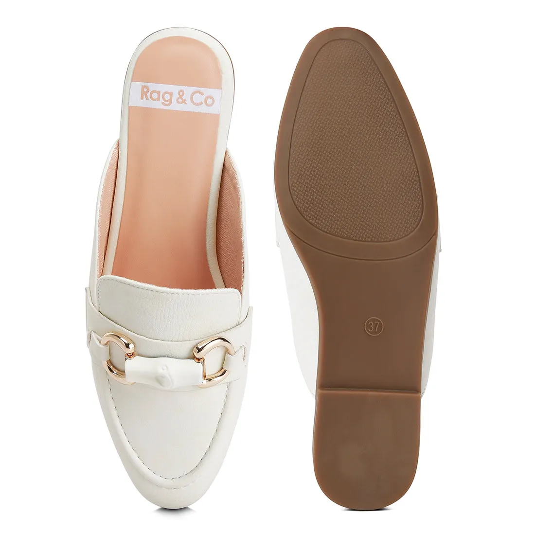Horsebit Embellished Slip On Mules