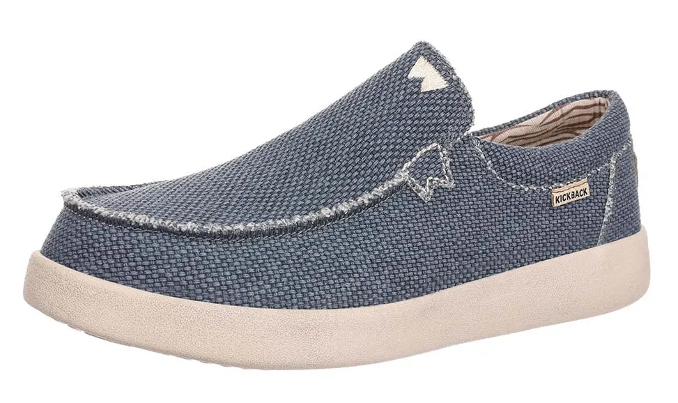 Kickback Mens Don Juan Slip On Woven Canvas Shoes - Deep Navy