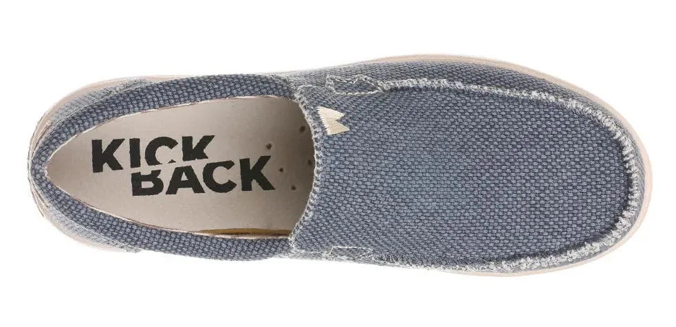 Kickback Mens Don Juan Slip On Woven Canvas Shoes - Deep Navy