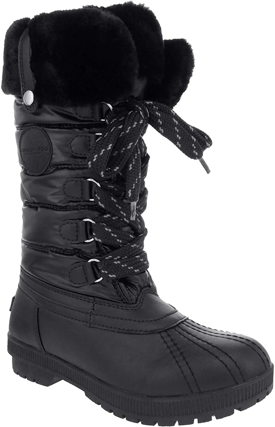 London Fog Womens Melton Cold Weather Waterproof Snow Boot