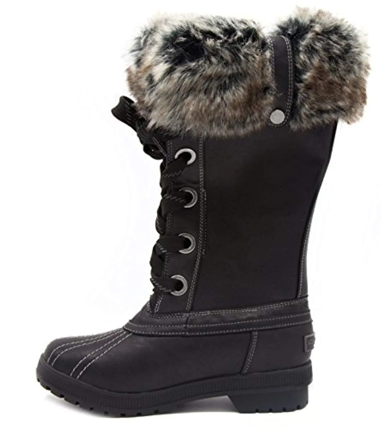 London Fog Womens Melton Cold Weather Waterproof Snow Boot