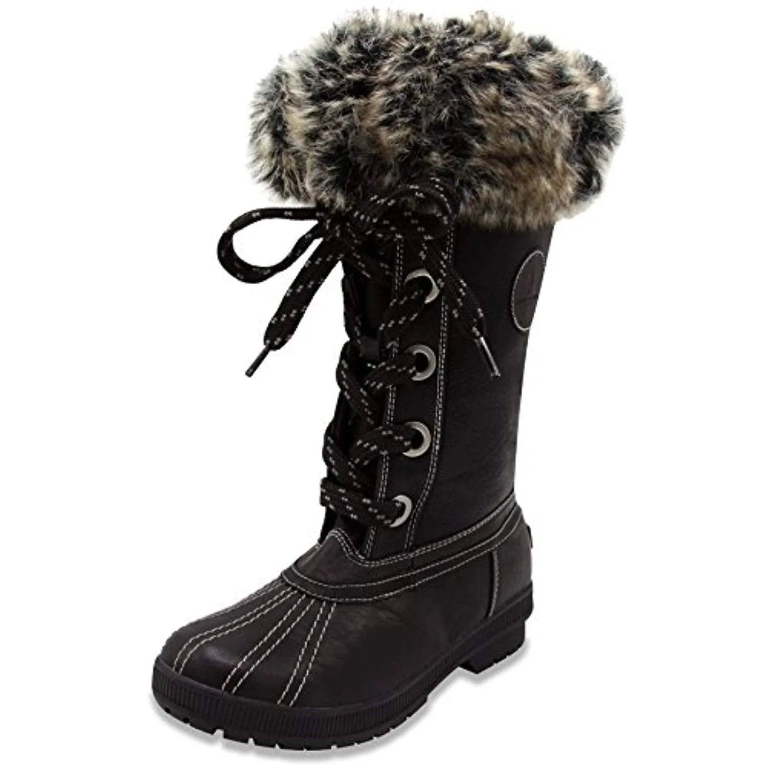 London Fog Womens Melton Cold Weather Waterproof Snow Boot