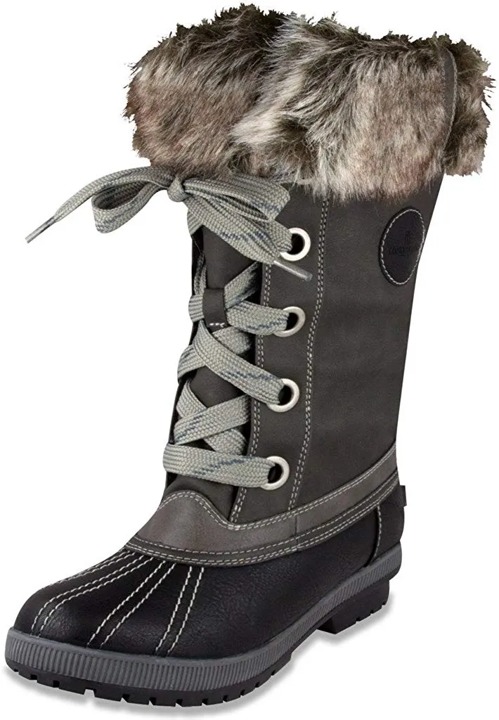 London Fog Womens Melton Cold Weather Waterproof Snow Boot