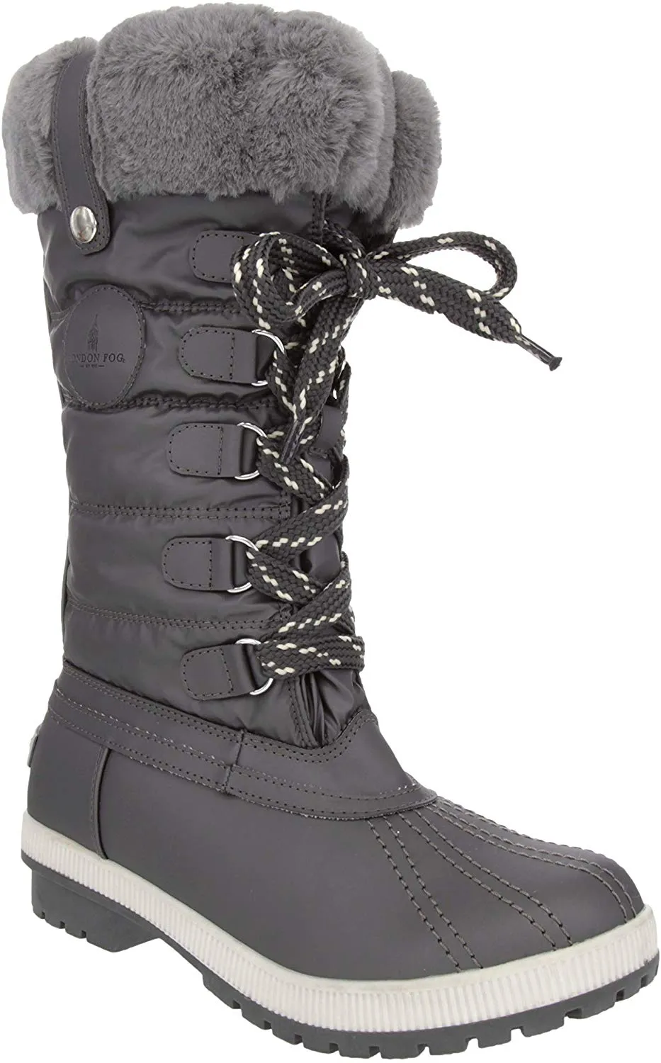 London Fog Womens Melton Cold Weather Waterproof Snow Boot