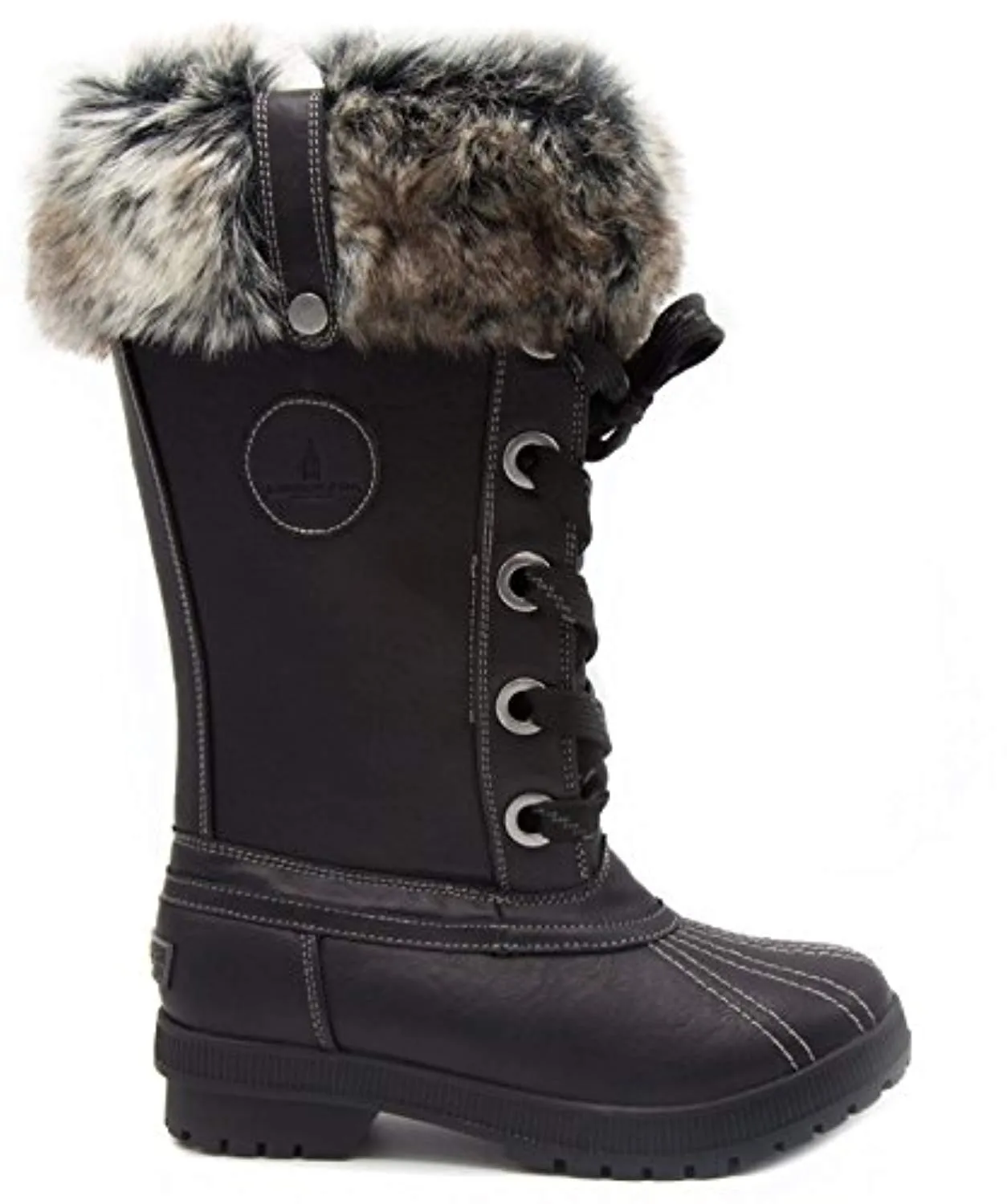 London Fog Womens Melton Cold Weather Waterproof Snow Boot