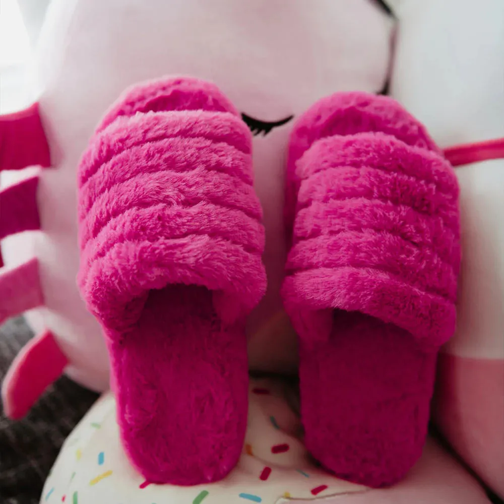 Lounge Fuzzy Slide In Slippers