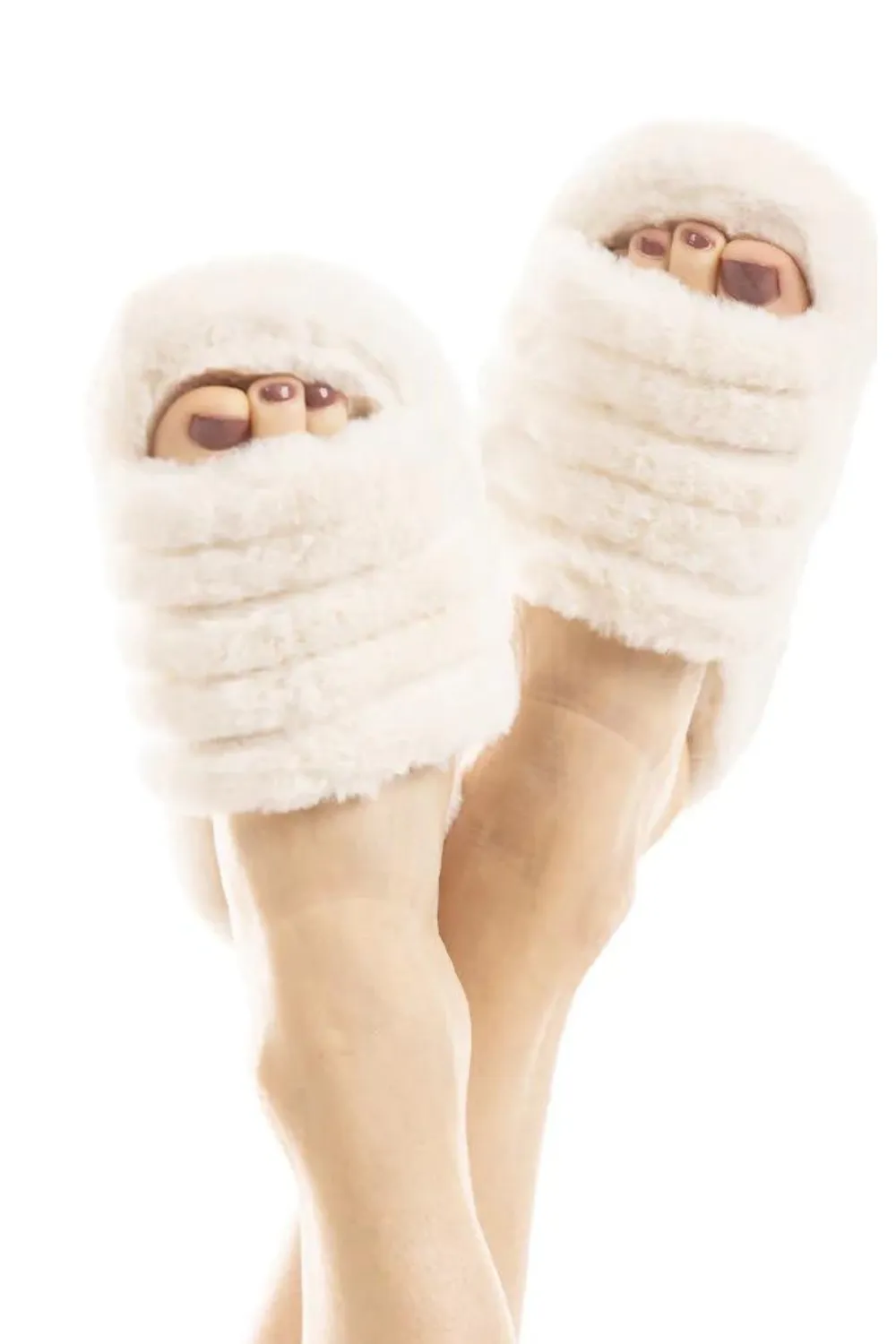 Lounge Fuzzy Slide In Slippers