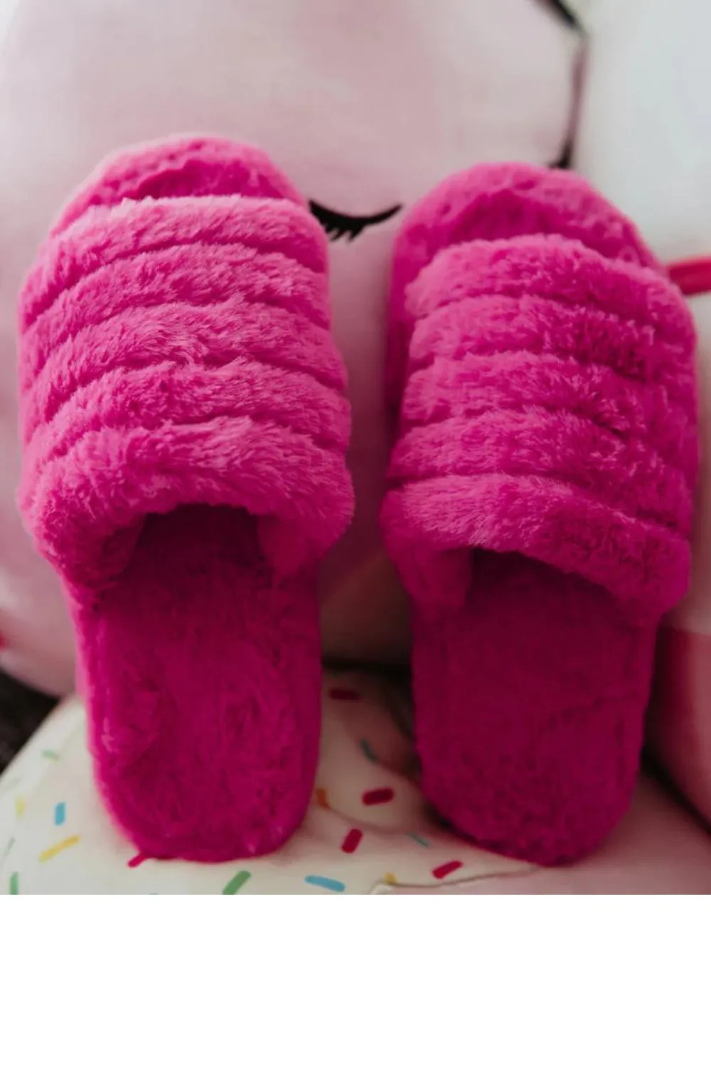 Lounge Fuzzy Slide In Slippers