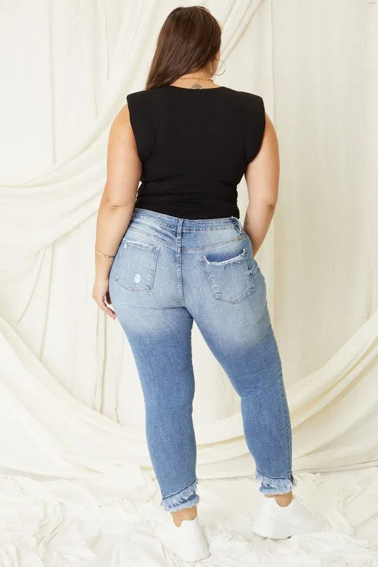 Mid Rise Ankle Skinny Jeans | Plus Size