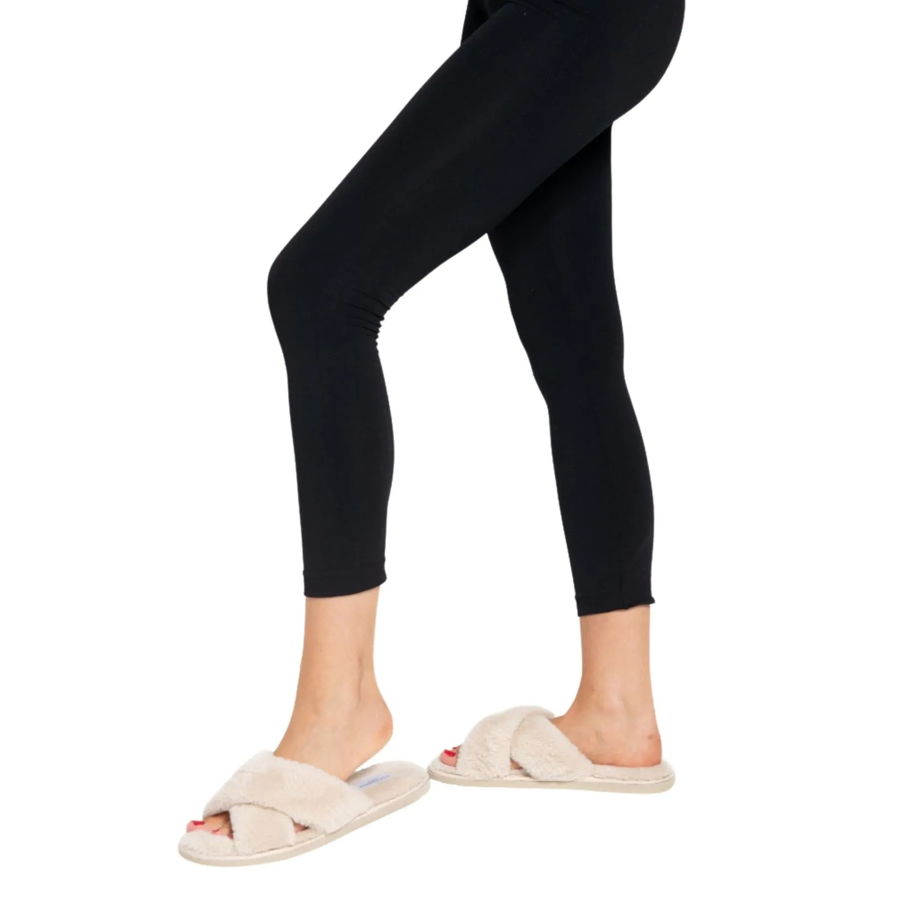 Miss Sparrow Faux Fur Cross Over Slippers