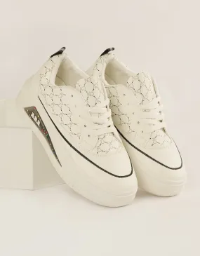 Monochrome Elegance Platform Sneakers