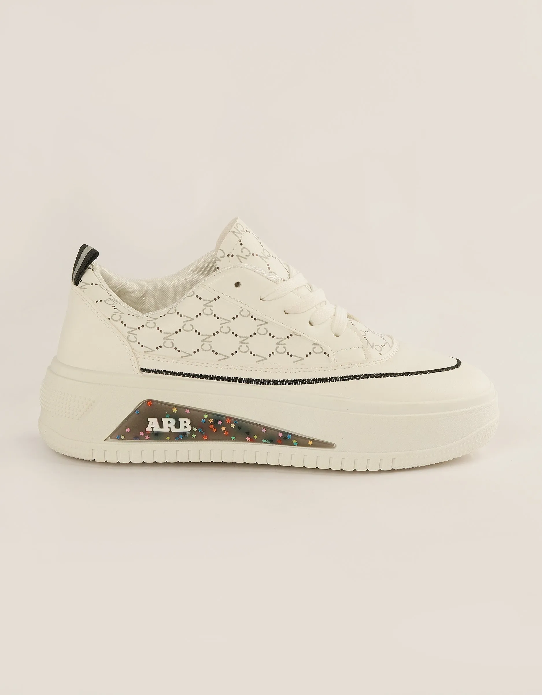 Monochrome Elegance Platform Sneakers