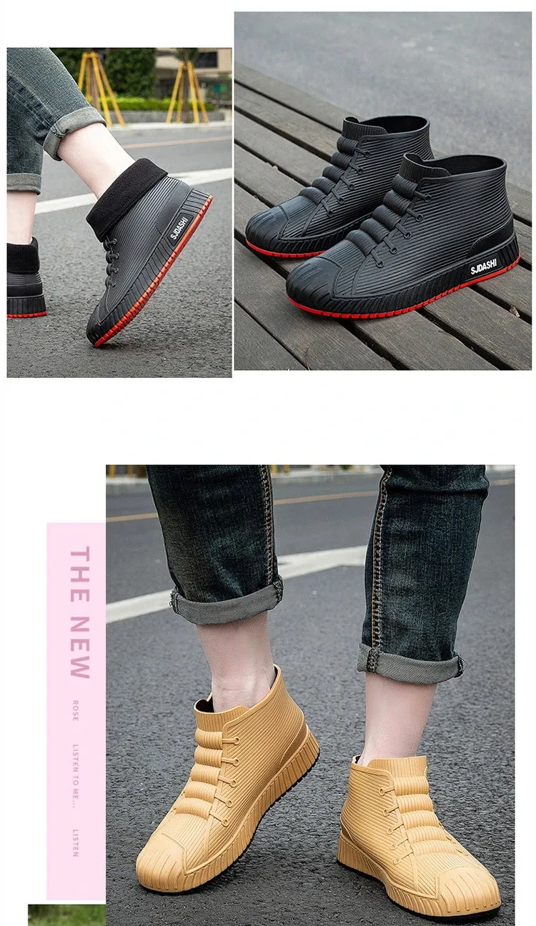 Non-slip Men's Rain Boots   Waterproof Comfortable