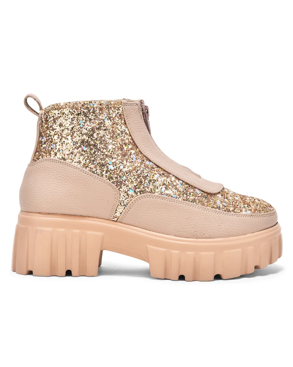 Nude Pink Bedazzled Boots